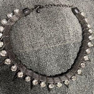 Diamond spike choker necklace